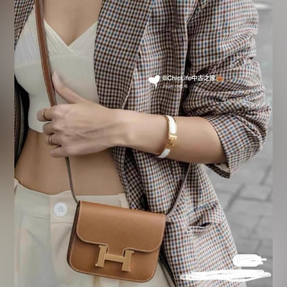 Hermes Constance Slim Wallet Waist Belt Bag Classic Color Gold Hardware! BNIB! - Picture 8 of 12